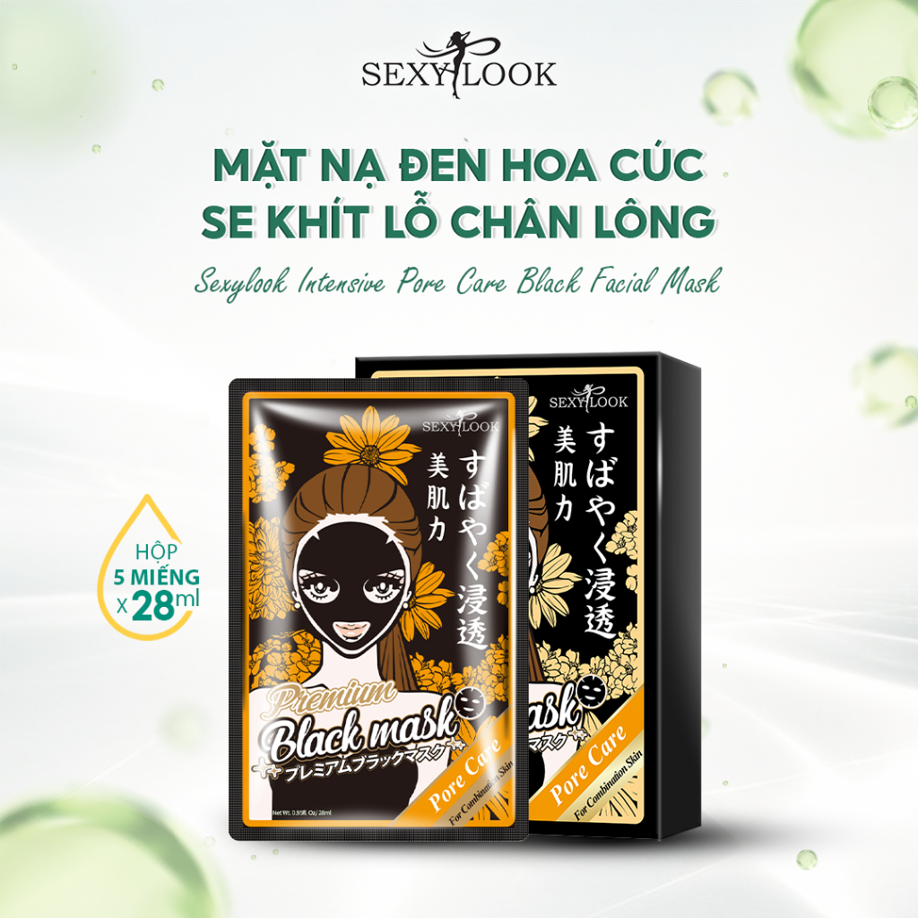 Combo 2 Hộp Mặt Nạ Đen Hoa Cúc Se Khít Lỗ Chân Lông SEXYLOOK (10 miếng x 28ml)