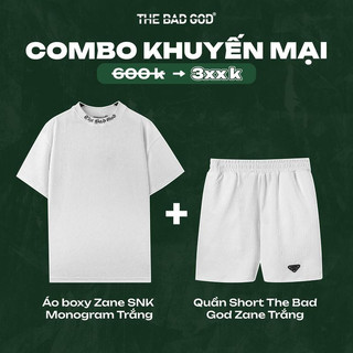 Bộ quần áo The Bad God Áo thun cổ in Zane Monogram và Quần Short Zane Monogram