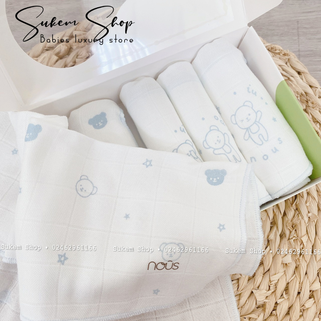 Set 5 Khăn Sữa Bamboo Sợi tre Mềm Mại Không Bám Bụi Vải Cho Bé