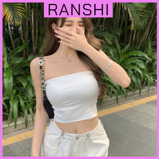 Áo Quây Croptop RANSHI Kiểu Basic Dáng Ôm Sát Tôn Body Áo Ống Chất Thun Tăm Lạnh Co Giãn Thoáng Mát Ra179
