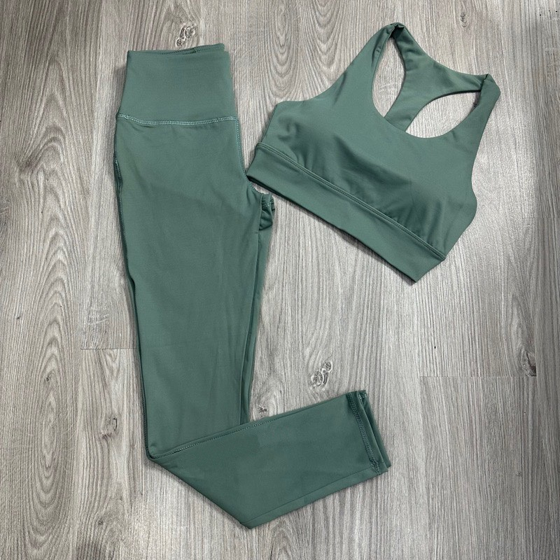 Đồ tập gym yoga aerobic nữ bra in lưng quần dài chất đẹp BGM13