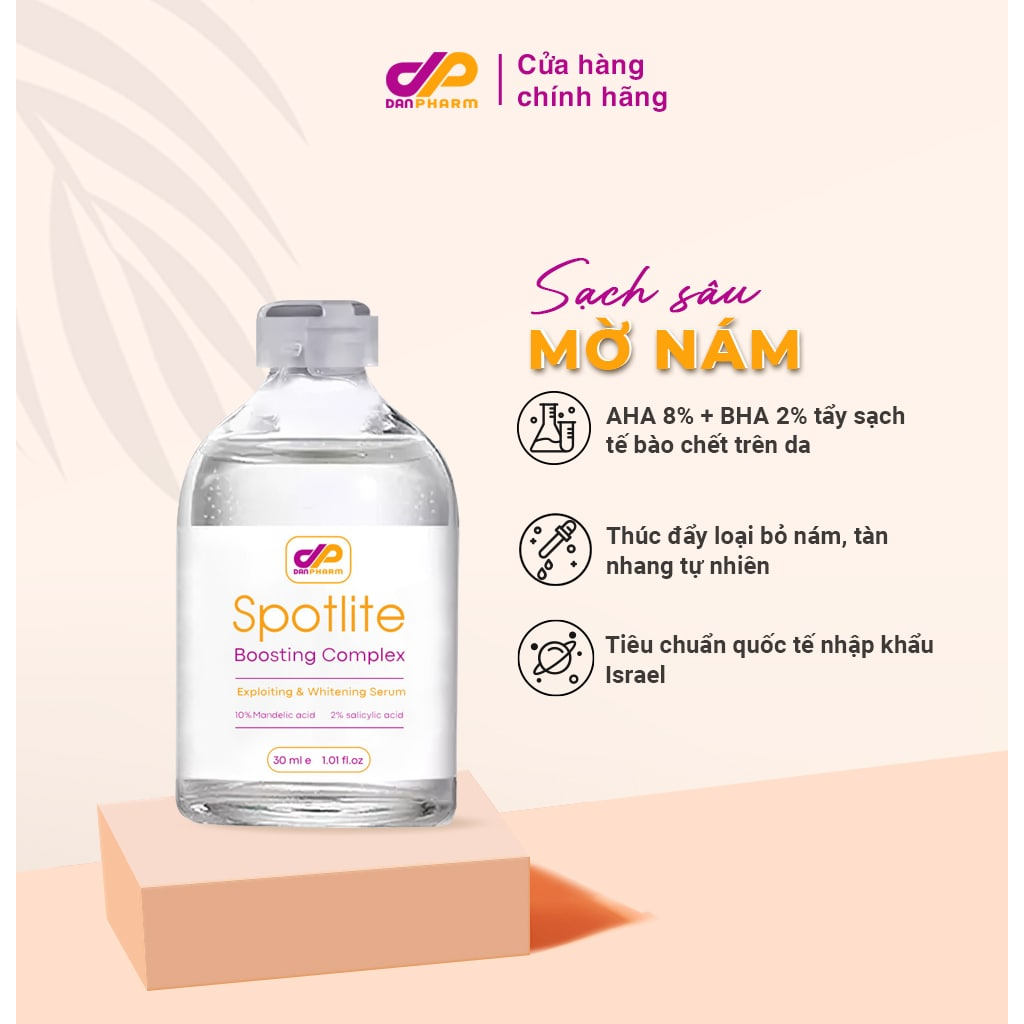 Serum Tẩy Sạch Tế Bào Chết Hoá Học Loại Bỏ Nám Tàn Nhang, AHA 8% + BHA 2% Spotlite Boosting Complex 30ml Danpharm Israel