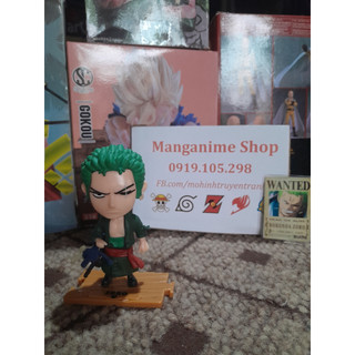 Mô hình Zoro chibi loại 1 trong Onepiece tặng kèm thẻ truy nã Zoro.