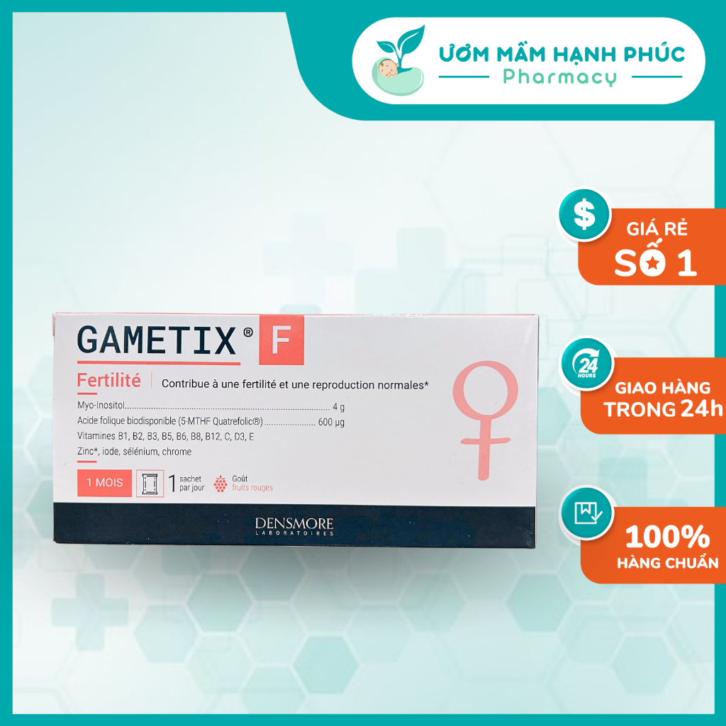 [MẪU MỚI- CHECK MÃ QR] Gametix F bổ trứng, đa nang buồng trứng tăng thụ thai, hỗ trợ sinh sản cho nữ