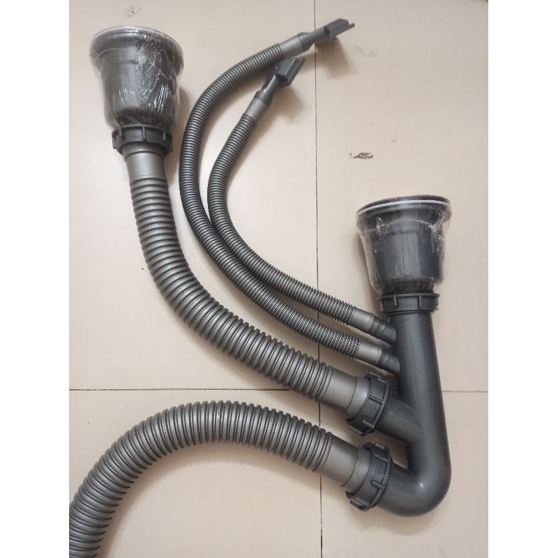 Bộ xả chậu rửa chén 2 hộc, xả chậu đá - Ống Xả lớn