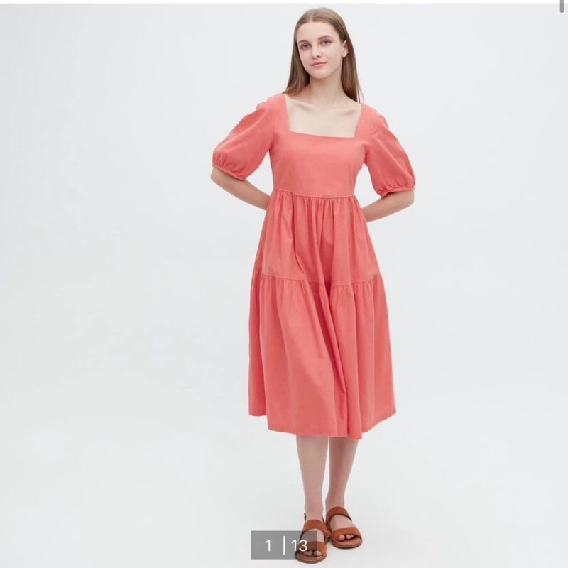 Đầm linen Uni. qlo mua tại store Nhật