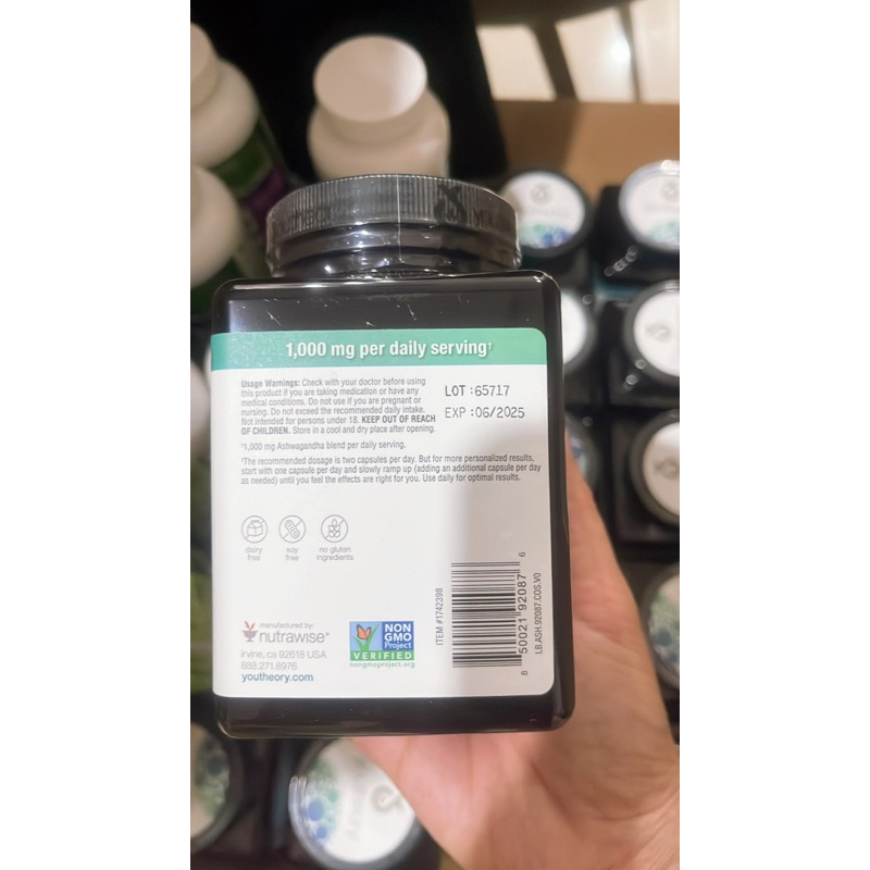 Viên uống nhân sâm Ấn Độ Youtheory Ashwagandha 1000mg