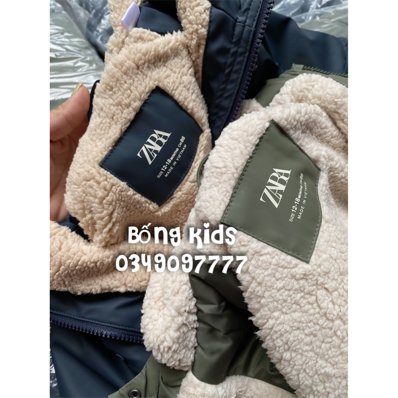Áo Parka RainCoat Bé Trai Lót Cừu Da PU Mềm ZR