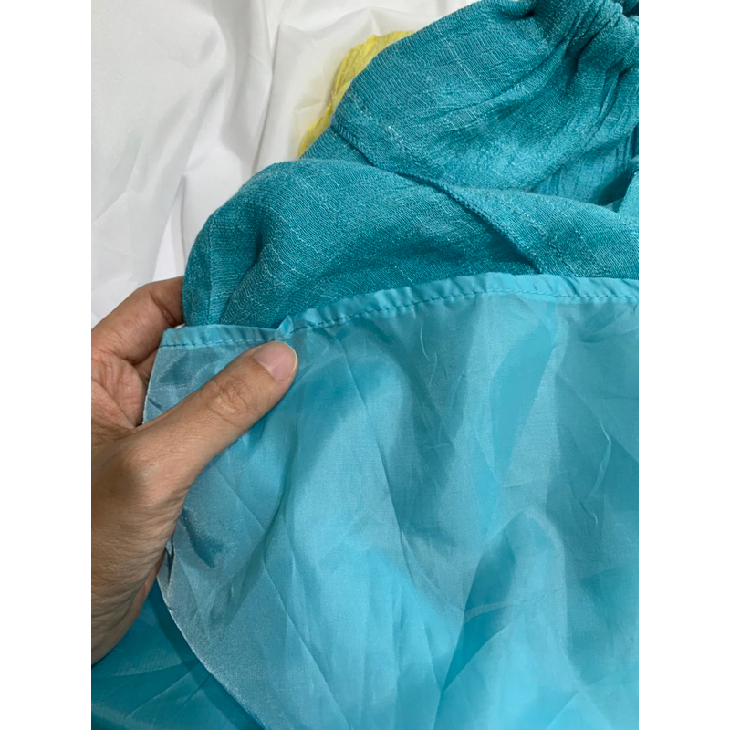 Chân váy xanh tầng dáng dài 2 lớp 2hand | Instagram: maybay.2hand