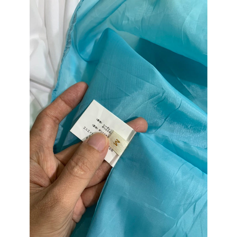 Chân váy xanh tầng dáng dài 2 lớp 2hand | Instagram: maybay.2hand