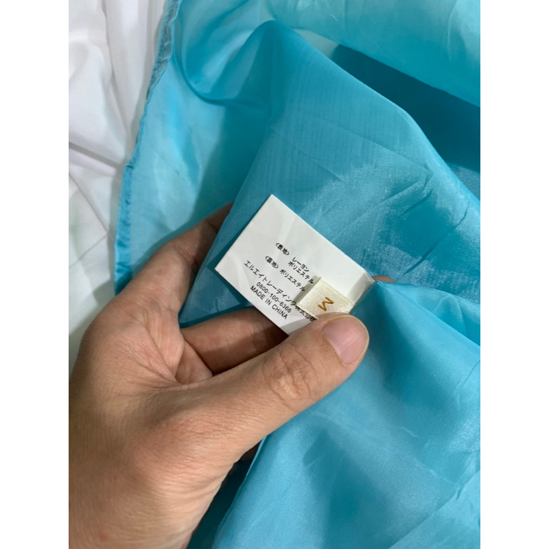 Chân váy xanh tầng dáng dài 2 lớp 2hand | Instagram: maybay.2hand