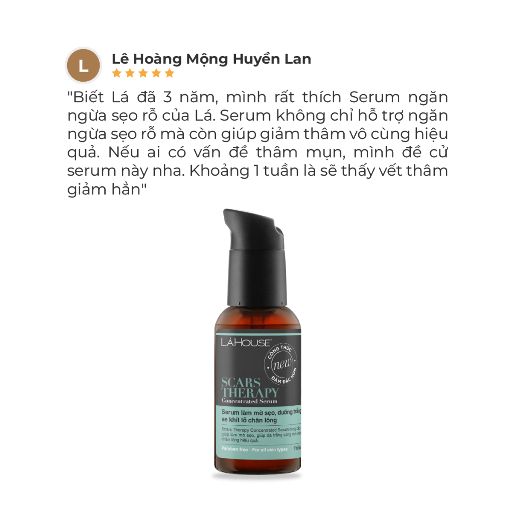 Serum dưỡng trắng da,làm mờ sẹo,se khít lỗ chân lông Lá House Scars Therapy Concentrated 15ml/30ml