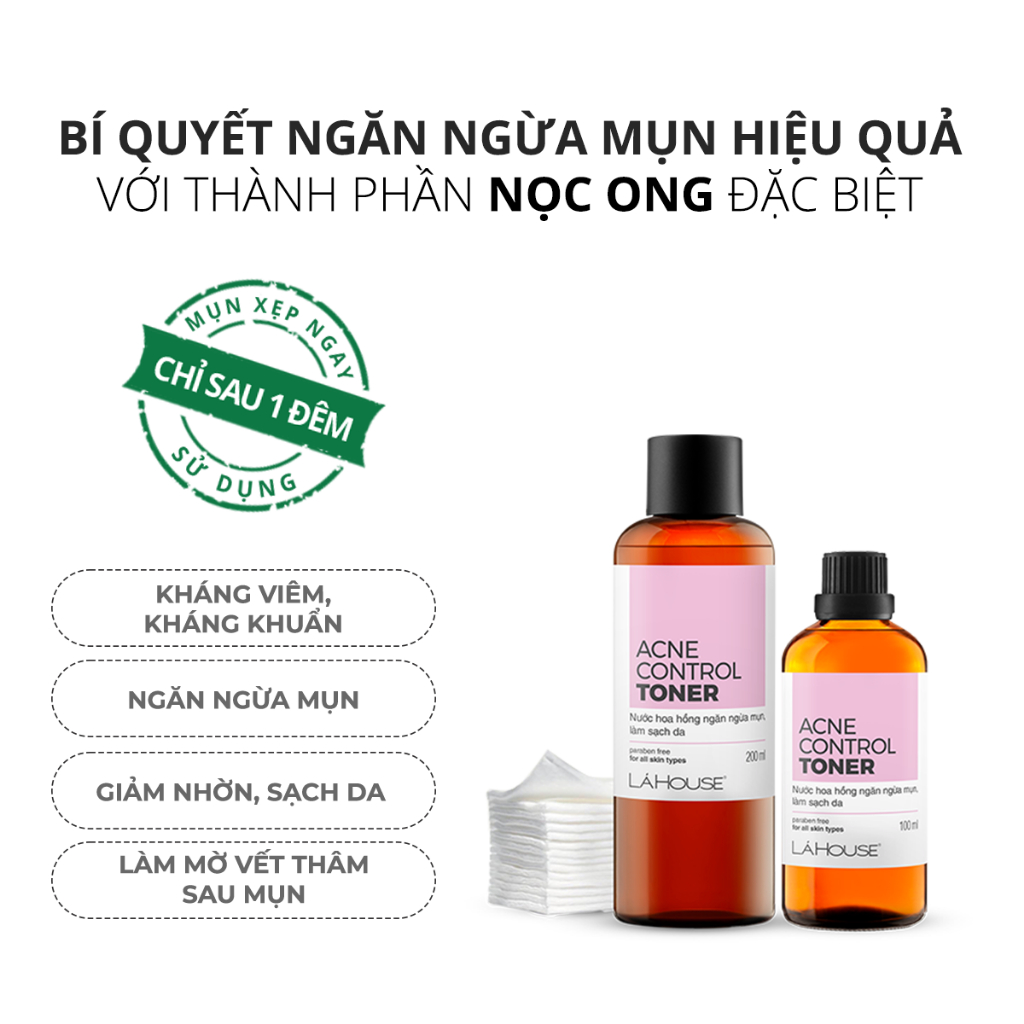Nước hoa hồng ngăn ngừa mụn Lá House Acne Control Toner 100ml/200ml
