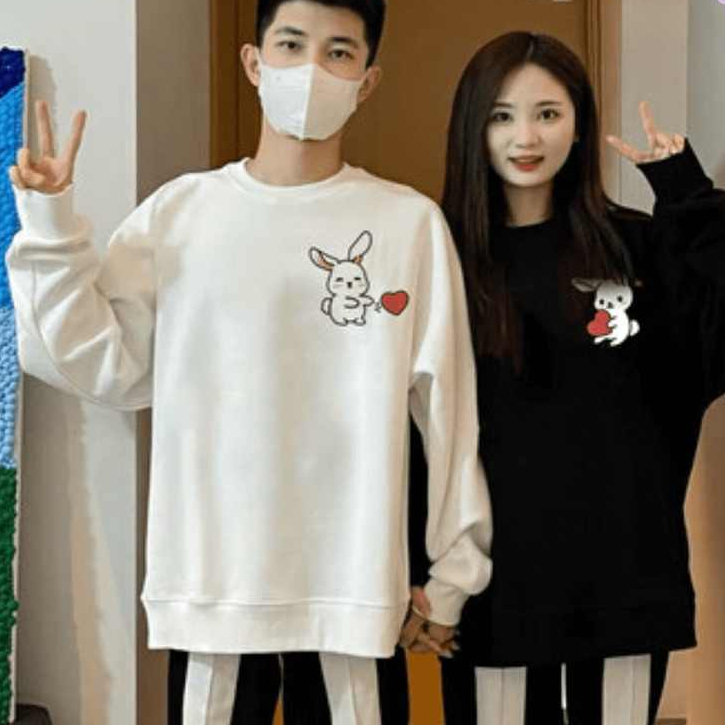 Áo sweater đôi 🎁 FREESHIP 🎁 áo đôi nam nữ mùa đông - áo đôi mùa đông form rộng dễ thương
