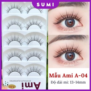 Lông mi giả chồn 5d tự nhiên cao cấp ami 5 cặp tái sử dụng nhiều lần