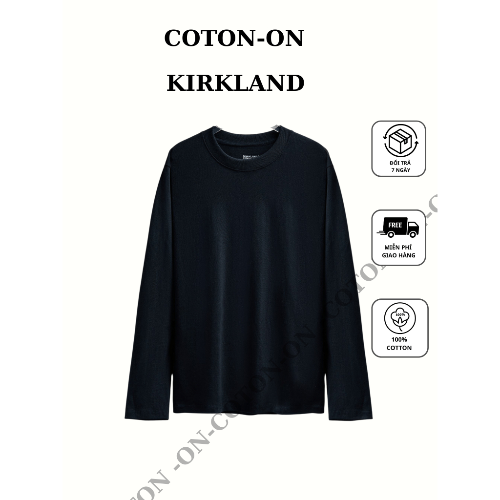 Áo Thun dài tay 100% cotton co dãn 4 chiều kirkland