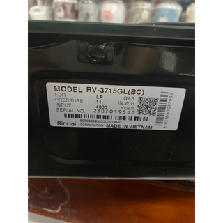Bếp ga đôi Rinnai RV-3715GL(BC) - Hàng trưng bày