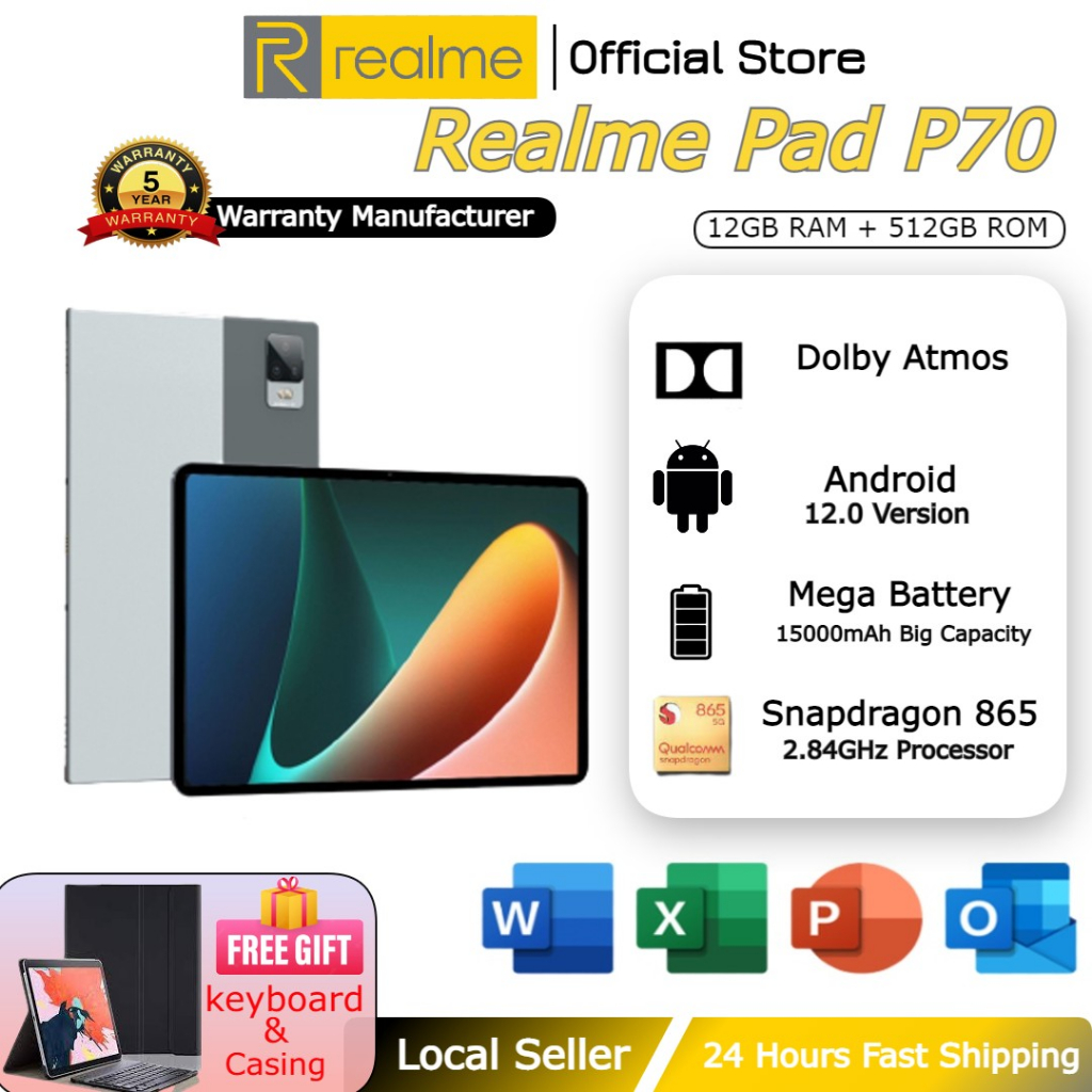 🔥MỚI ĐẾN🔥 2023 Realme Pad 70 /P70 |RAM 16GB 512GB ROM | Snapdragon 865 | 20000mAh | Khe cắm SIM kép