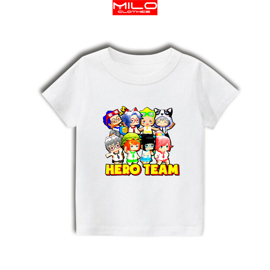 Áo phông trẻ em in hình 𝐇𝐄𝐑𝐎 𝐓𝐄𝐀𝐌 - Có size Trẻ Em | Áo nhiều màu