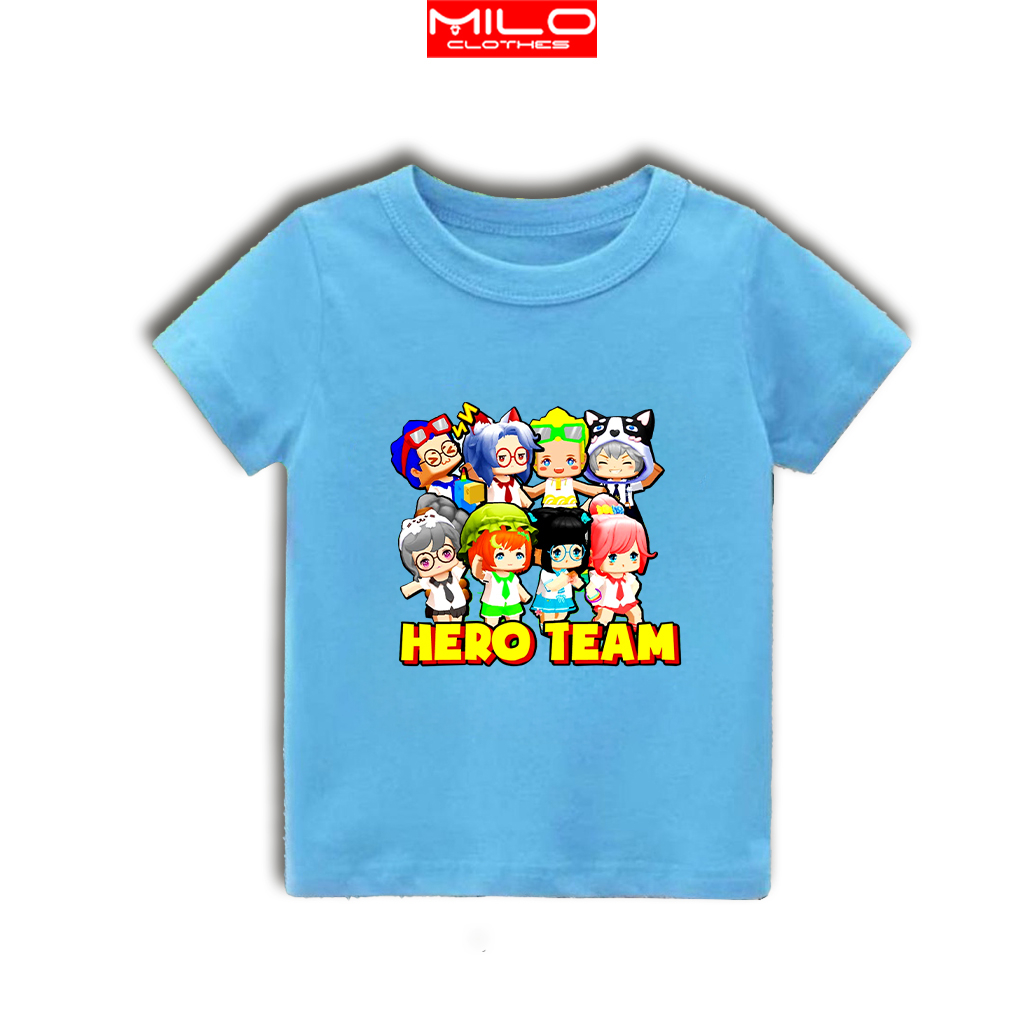 Áo phông trẻ em in hình 𝐇𝐄𝐑𝐎 𝐓𝐄𝐀𝐌 - Có size Trẻ Em | Áo nhiều màu