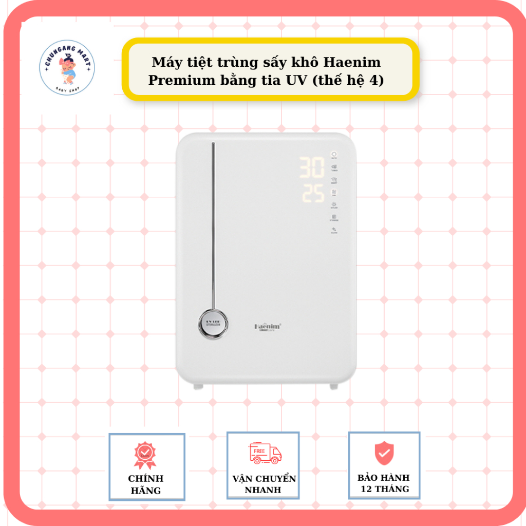 Máy tiệt trùng sấy khô bình sữa Haenim 4G Premium UV LED diệt khuẩn