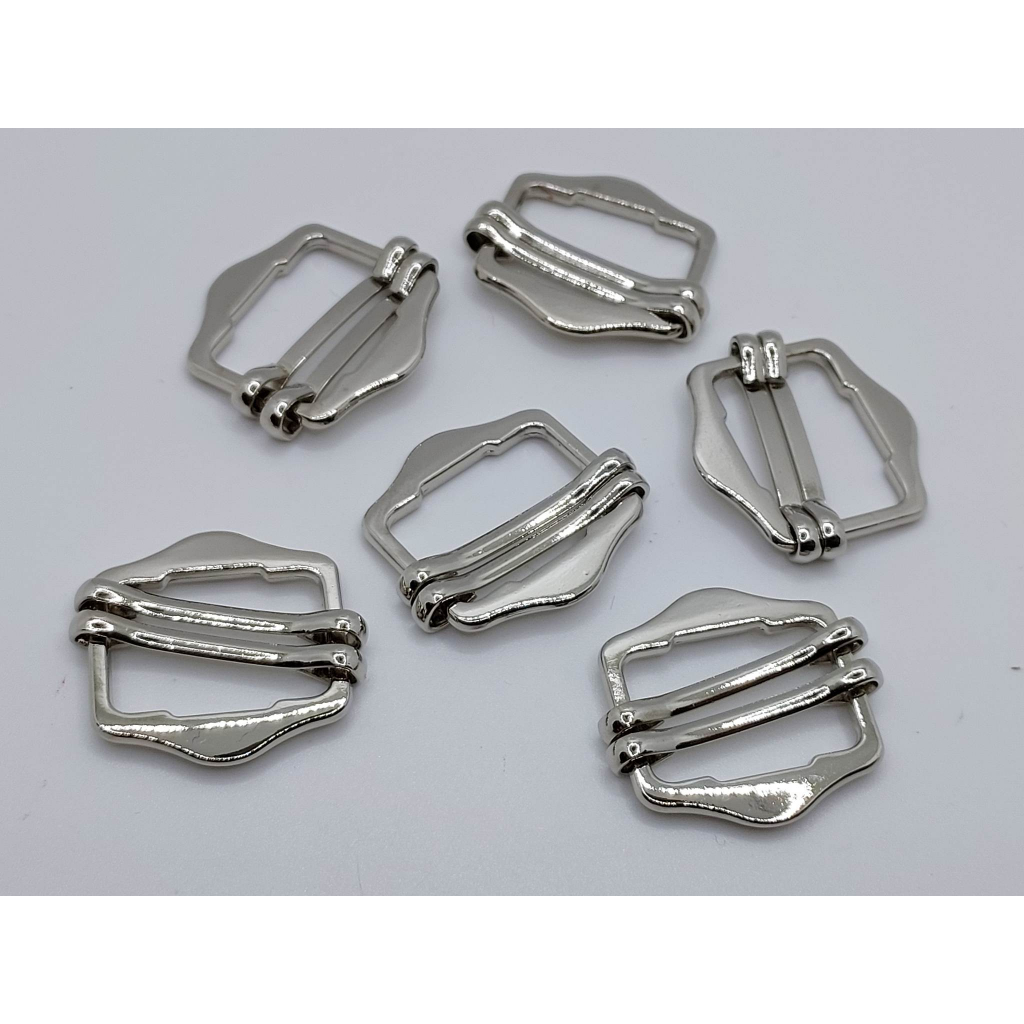 5 Cái Khoen tăng giảm thời trang mới bằng kim loại Màu bạc cho áo nam gile, áo vest YH-001 20mm