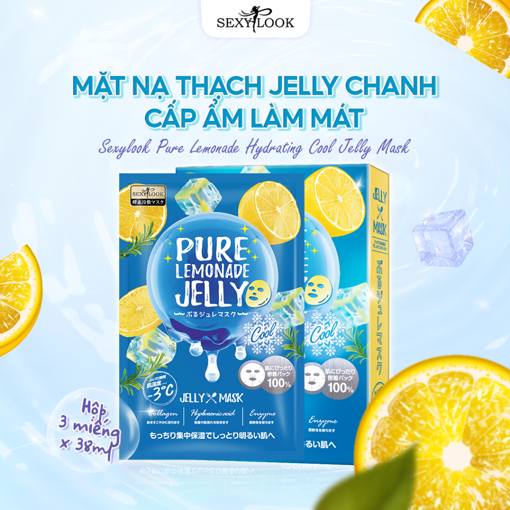 Mặt Nạ Thạch Jelly Chanh Cấp Ẩm Làm Mát SEXYLOOK Miếng Lẻ 38ml