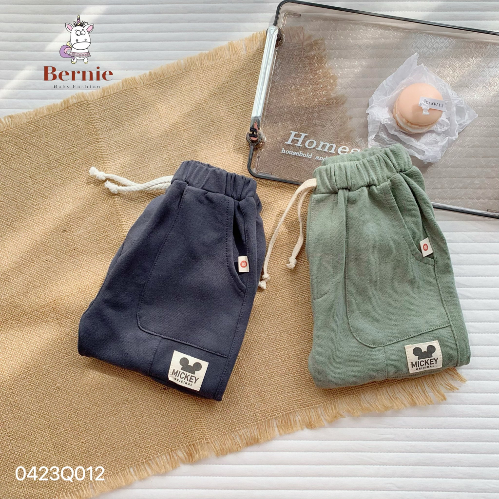 Quần dài da cá túi hộp cho bé trai, quần thu đông da cá phối túi cá tính cho bé