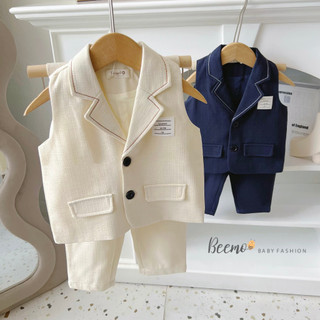 Set vest gile công tử cho bé trai, bộ gile vest phong cách Hàn Quốc Beemo