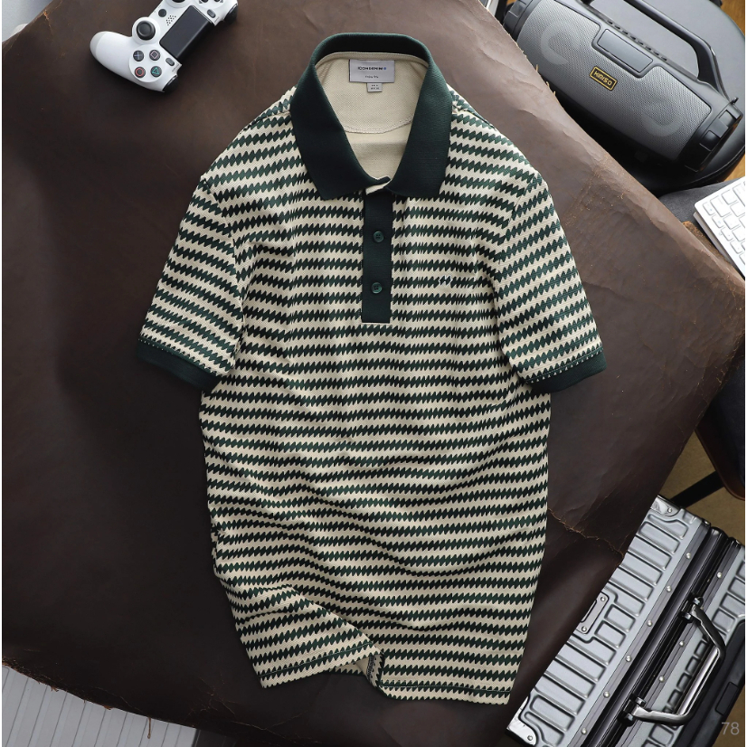 Áo thun nam Polo ICONDENIM Pattern chất cá sấu dày dặn hạn chế nhăn co giãn tốt - PLID0078
