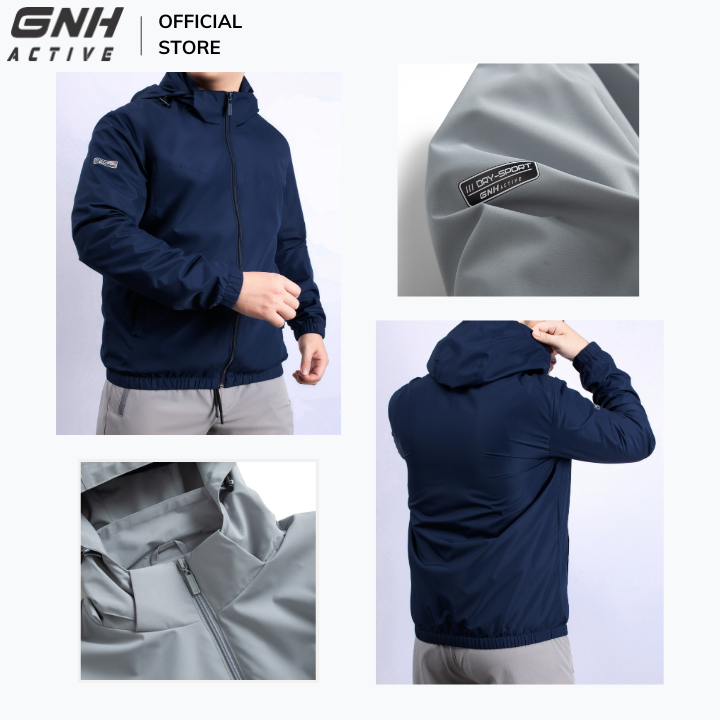 Áo Gió Nam GNH Active Cao Cấp Chống Nắng Chống Nước Cản Gió Giữ Ấm Tốt Có Mũ Tháo Rời | GNH AKG23034