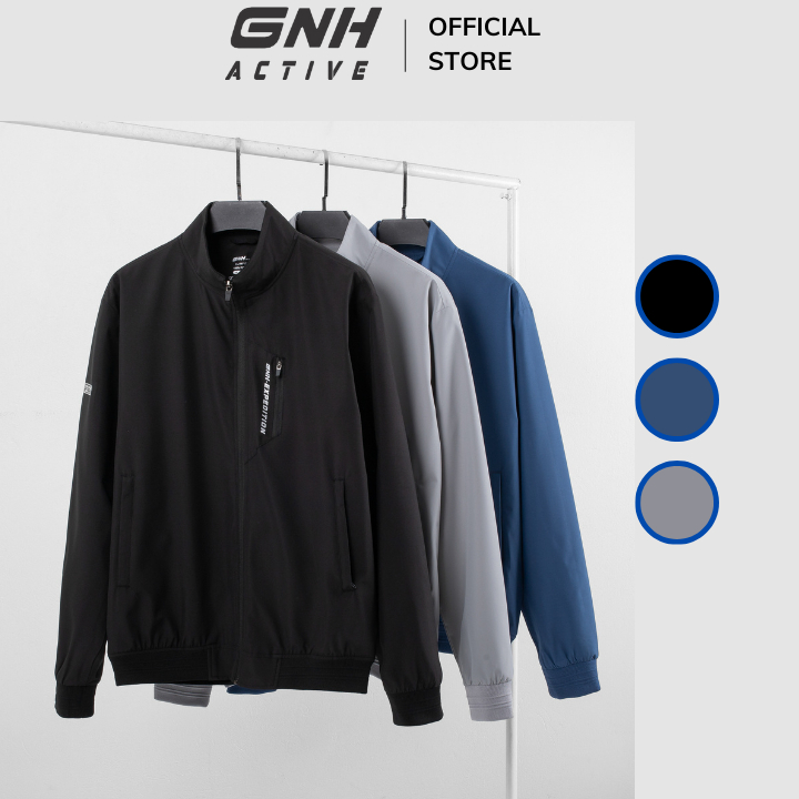 Áo Khoác Bomber Nam GNH Active Vải Gió Chống Bám Bụi Thiết Kế Basic Trẻ Trung Lịch Lãm | GNH ABB23033