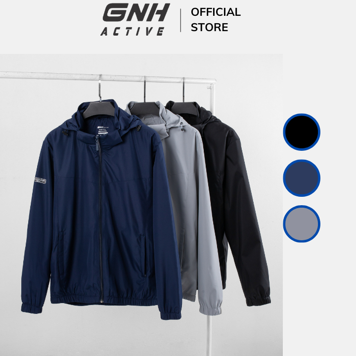 Áo Gió Nam GNH Active Cao Cấp Chống Nắng Chống Nước Cản Gió Giữ Ấm Tốt Có Mũ Tháo Rời | GNH AKG23034