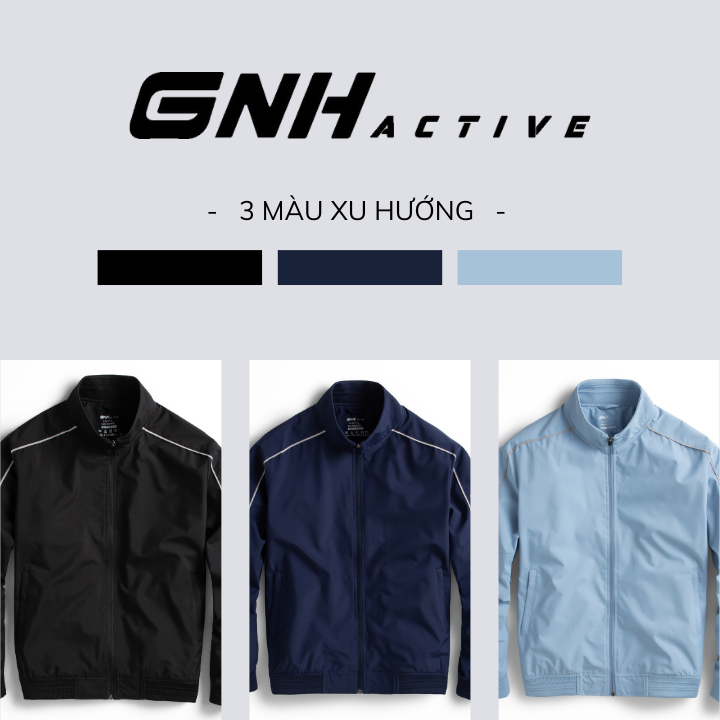 Áo khoác nam bomber siêu cản gió GNH Active Áo Khoác Dù 2 lớp lót lông cừu siêu ấm | GNH ABL23036
