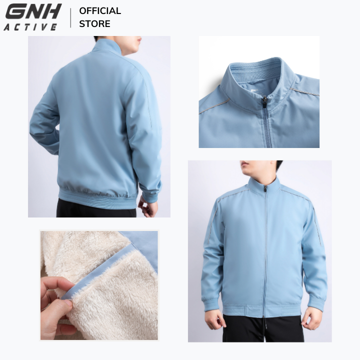 Áo khoác nam bomber siêu cản gió GNH Active Áo Khoác Dù 2 lớp lót lông cừu siêu ấm | GNH ABL23036