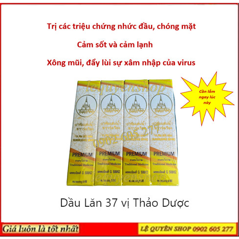 Dầu Lăn 37  Vị  Thái Lan 8ml