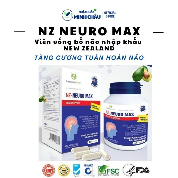 Viên uống bổ não NZ - NEURO MAX ( Nhập khẩu NEW ZEALAND) tăng cường tuần hoàn não cải thiện trí lực 