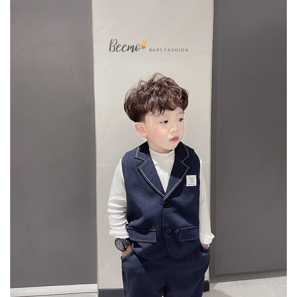 Set vest gile công tử cho bé trai, bộ gile vest phong cách Hàn Quốc Beemo