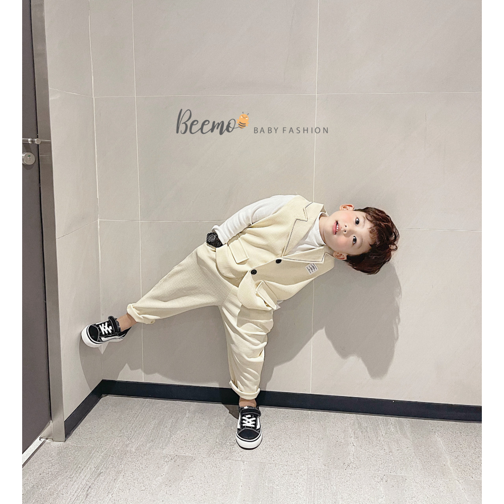 Set vest gile công tử cho bé trai, bộ gile vest phong cách Hàn Quốc Beemo