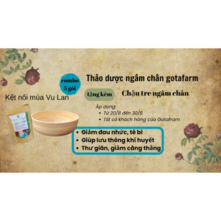 Combo 5 gói Thảo dược ngâm chân Gotafarm - Tặng kèm chậu tre ngâm chân, gội đầu, làm nail