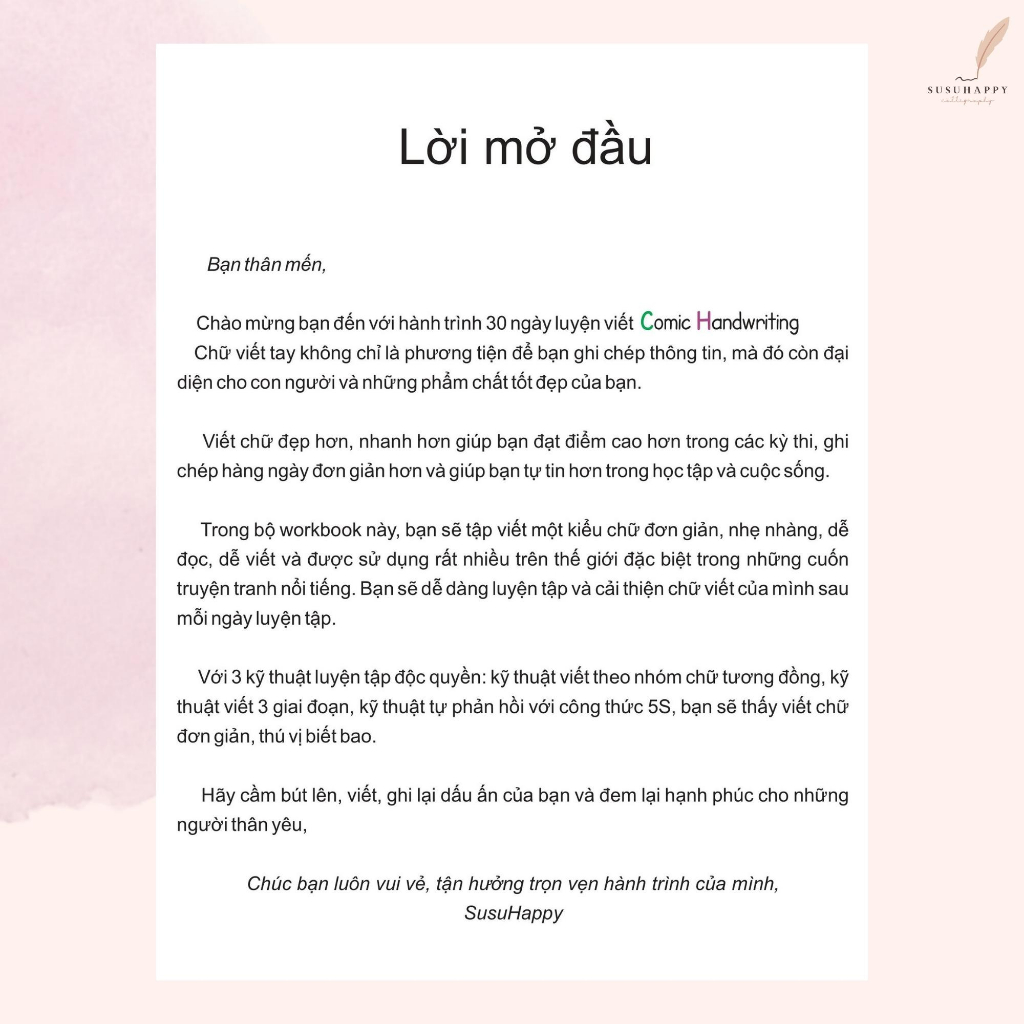 Workbook Luyện Viết Chữ  Comic Handwriting Dễ Viết, Có Lộ Trình Hàng Ngày