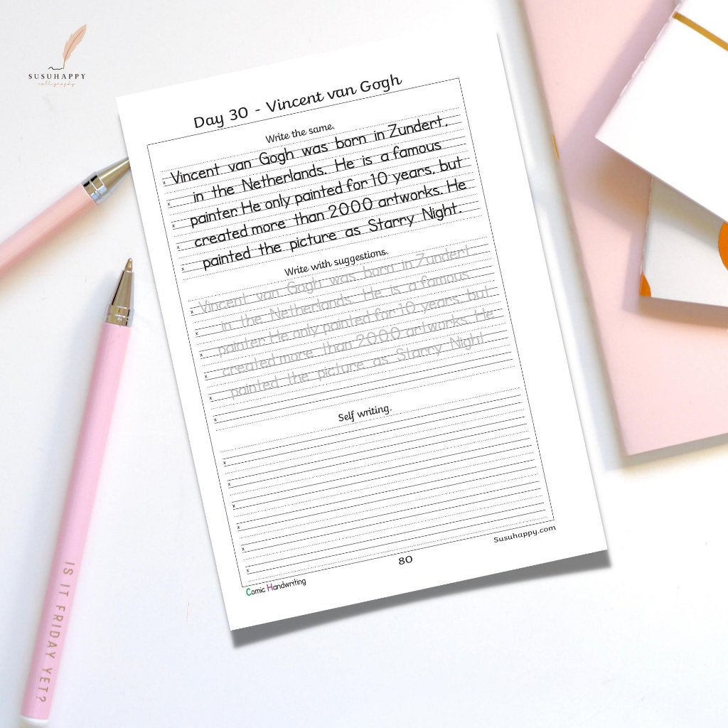 Workbook Luyện Viết Chữ  Comic Handwriting Dễ Viết, Có Lộ Trình Hàng Ngày