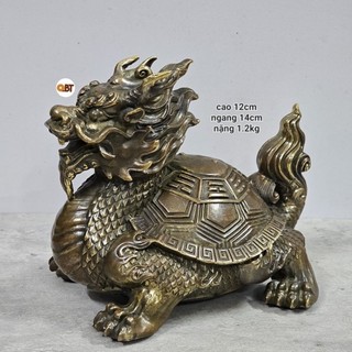 Tượng long quy bát quái - Rùa đầu rồng bát quái bằng đồng phong thủy