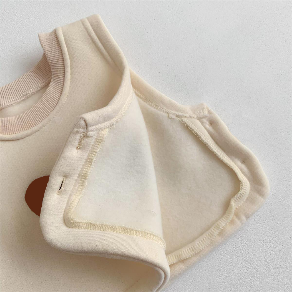 TE409- Áo gile nỉ bông cho bé trai bé gái Hokiha Kid dày dặn in hình dễ thương size 8-16kg