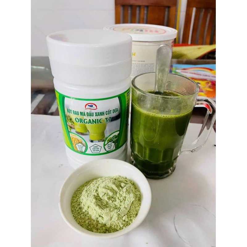 Hộp 500gr Bột đậu xanh rau má đậu xanh organic - Thanh mát giải nhiệt