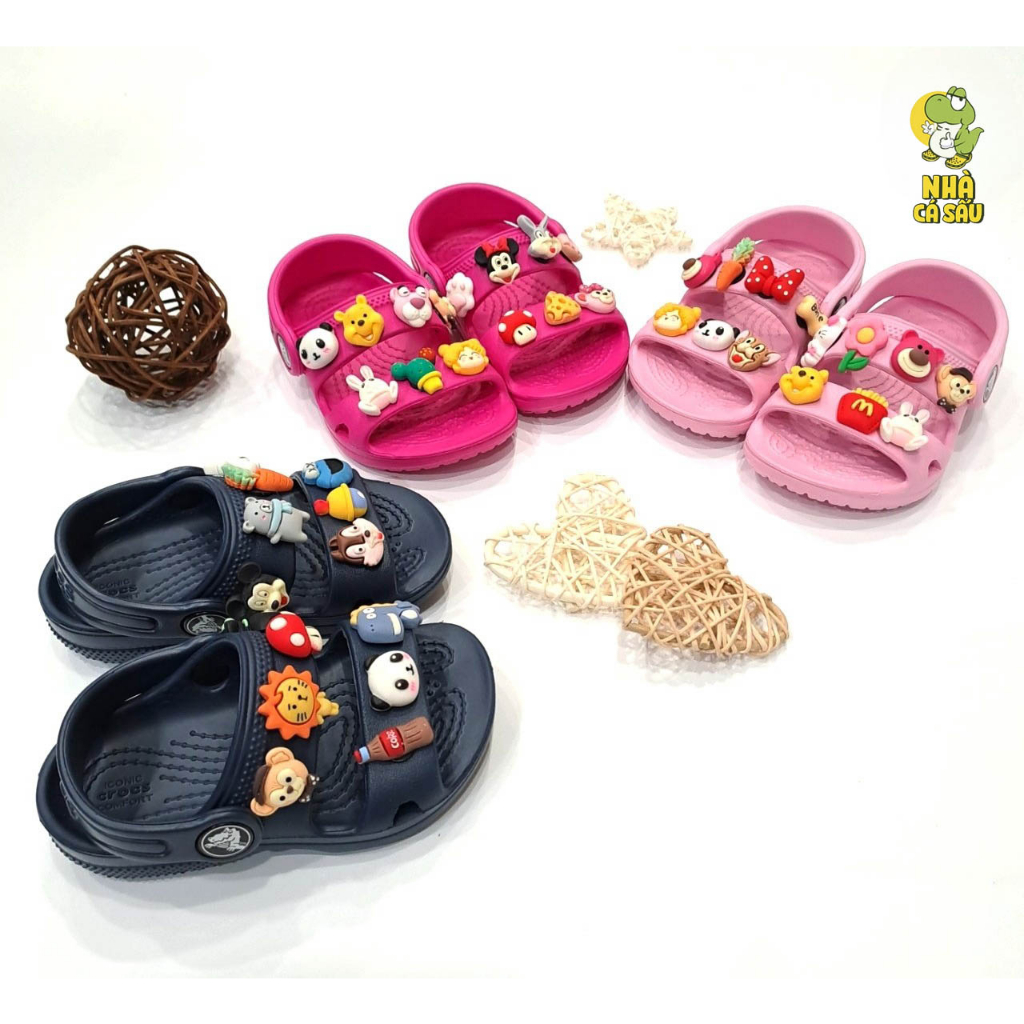 Sandal crocs classic trẻ em cao cấp giá rẻ, xăng đan crocs cho bé trai bé gái chính hãng tặng kèm jibbitz - Crocs house