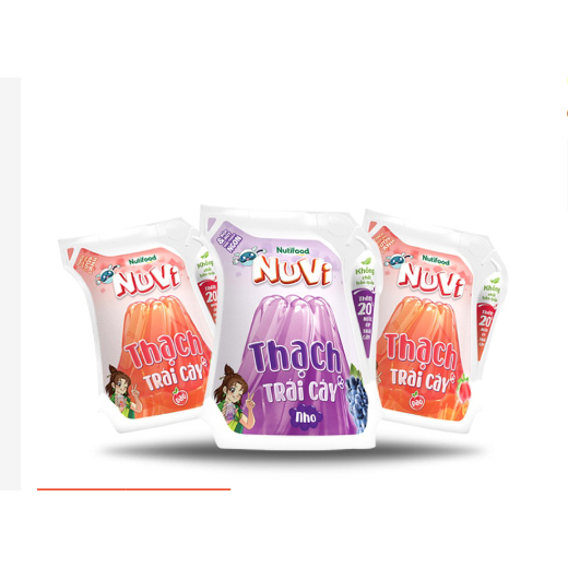 NUVI Jelly thạch dạng túi 110ml - Túi vị đào, dâu, nho