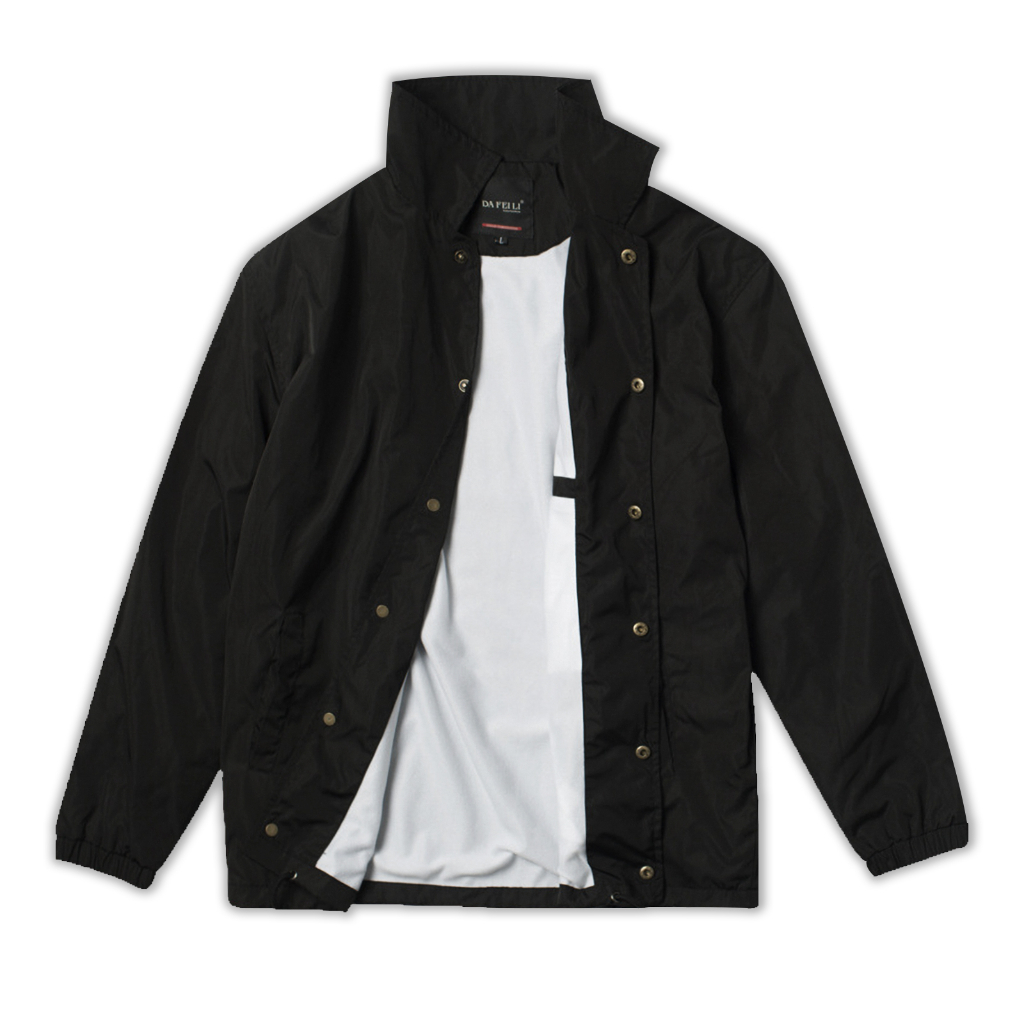Áo Khoác Gió Lót Nỉ Đen Trơn | Basic Coach Jacket | 3T Streetwear