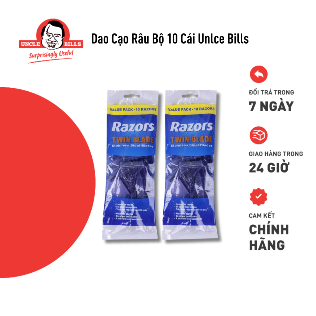 Bộ 10 dao cạo râu Uncle Bills AG0028