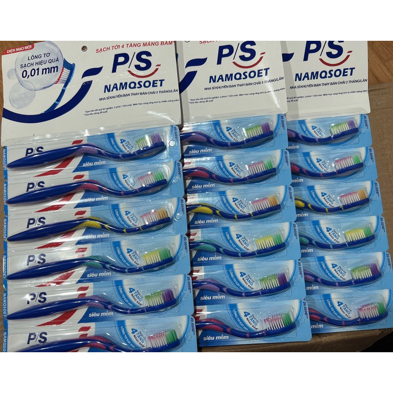 Vỉ 6 cái bàn chải đánh răng P/S NAMQSOET loại mới đầu lông mềm mại